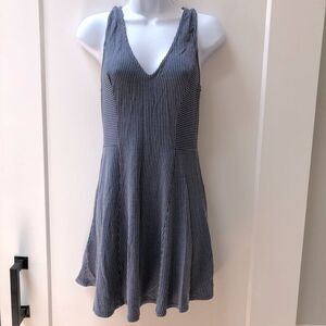 NWT BCBGeneration blue denim chambray stripe fit and flare dress woman’s size 4.